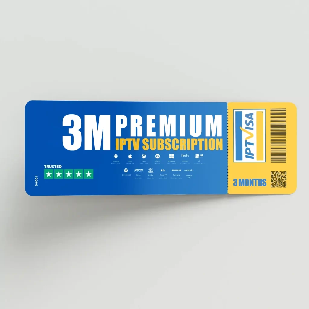 IPTV Subscription 3 Months Standard Plan by IPTVisa with IPTV Smarters Pro compatibility, best IPTV for UK and British viewers