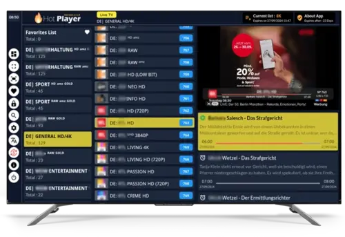 Streaming on smart TV at home