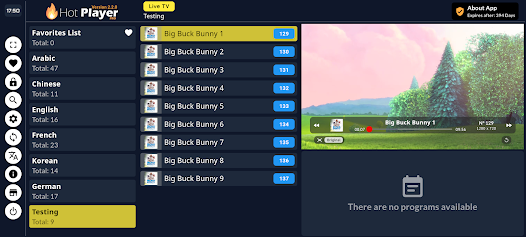Hot Player dashboard screenshot