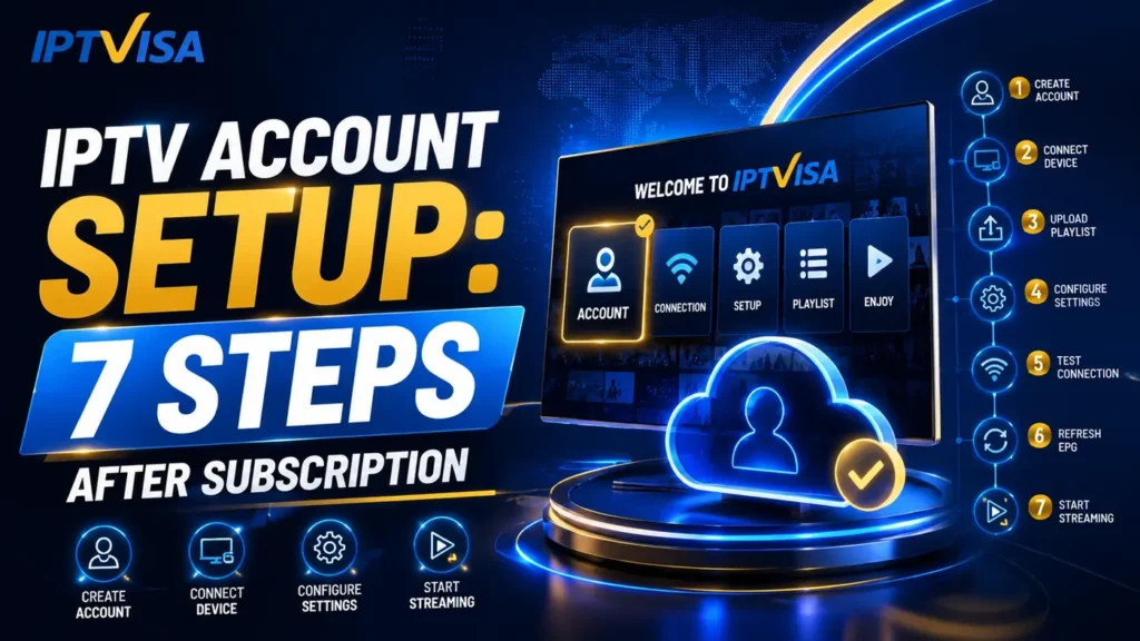 IPTV Account Setup 7 Steps After Subscription with IPTVISA branded setup guide