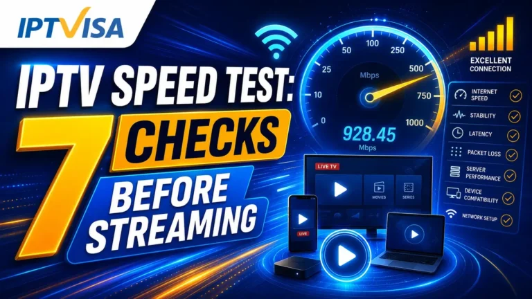 IPTV speed test with 7 checks before streaming for a stable connection